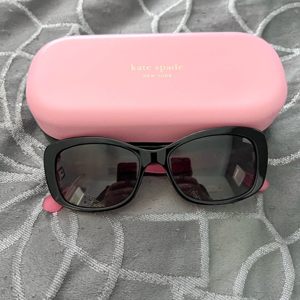Kate Spade Black Sunglasses with Pink Case